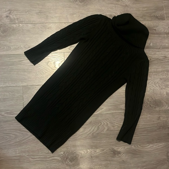 🛑SOLD Black knit turtleneck sweater dress - Picture 1 of 6